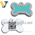 Bone Shaped Enamel Crystal Dog Tag